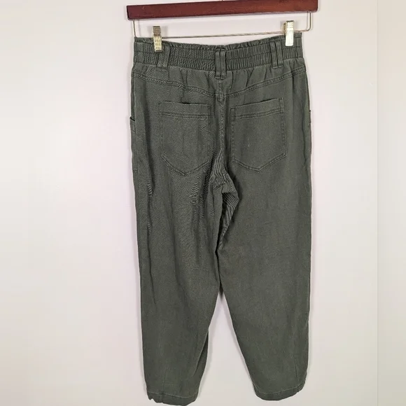 Knox Rose X Target Green Cotton Cropped Relaxed Fit Pull On High Waist Pants - Picture 5 of 7
